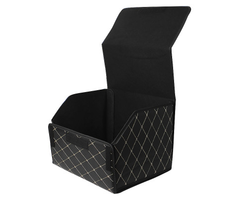 Автомобильный органайзер ZWX-002 Black-Gold компактный вместительный два отдела для хранения на липучке с ручкой 55*30*30 см