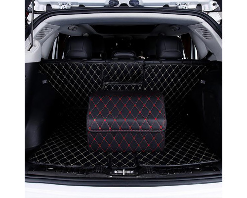 Автомобильный органайзер ZWX-002 Black-Red компактный вместительный два отдела для хранения на липучке с ручкой 40*30*30 см