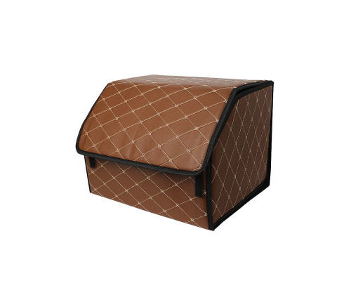 Автомобильный органайзер ZWX-002 Brown-Gold компактный вместительный два отдела для хранения на липучке с ручкой 40*30*30 см