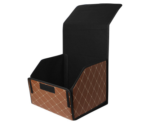 Автомобильный органайзер ZWX-002 Brown-Gold компактный вместительный два отдела для хранения на липучке с ручкой 40*30*30 см