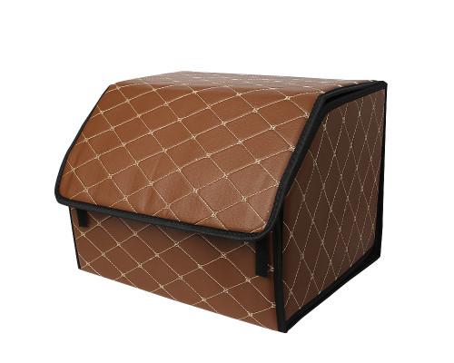 Автомобильный органайзер ZWX-002 Brown-Gold компактный вместительный два отдела для хранения на липучке с ручкой 65*30*30 см