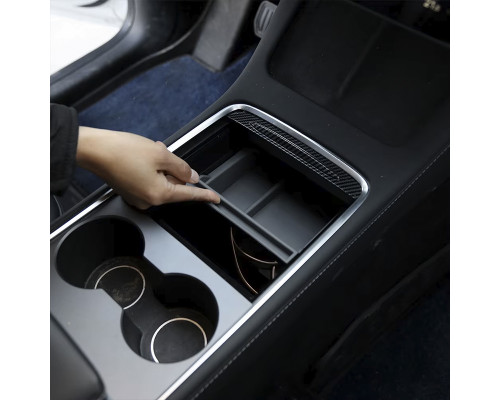 Автомобильный органайзер центральной консоли Tesla Model 3 (TSL23021410) на 2 отделения пластиковый Black + Gray