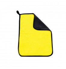 Двухстороннее микрофибровое полотенце для сушки кузова авто Yellow + Gray 30*40 см