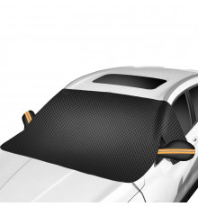 Защитная накидка чехол на лобовое стекло 12838 Orange и зеркала от снега и солнца на магнитах 260*114 см