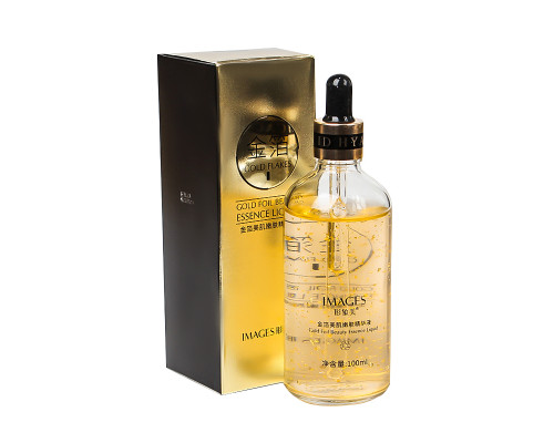 Сыворотка для лица питательная антивозрастная с экстрактом золота IMAGES Gold Flakes Gold Foil Beauty Essence Liquid 100 мл