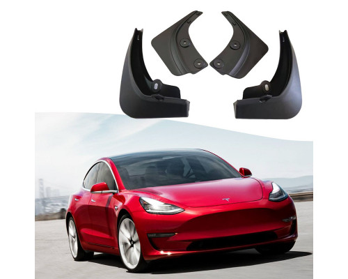 Брызговики на авто Tesla model 3 2016+ защищают кузов от грязи пыли камней 4 шт