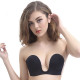 Бюстгальтер силиконовый с глубоким U-образным вырезом самоклеящийся Черный A
