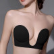 Бюстгальтер силиконовый с глубоким U-образным вырезом самоклеящийся Черный A
