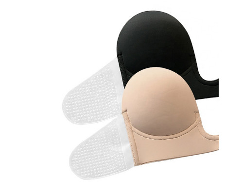 Бюстгальтер силиконовый с глубоким U-образным вырезом самоклеящийся Черный B