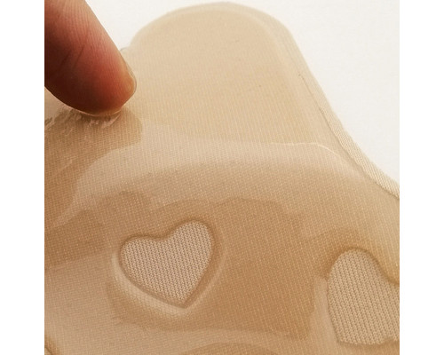 Наклейки на грудь TR-1 с ушками для подтягивания груди многоразовые силиконовые Бежевые 9,5 см
