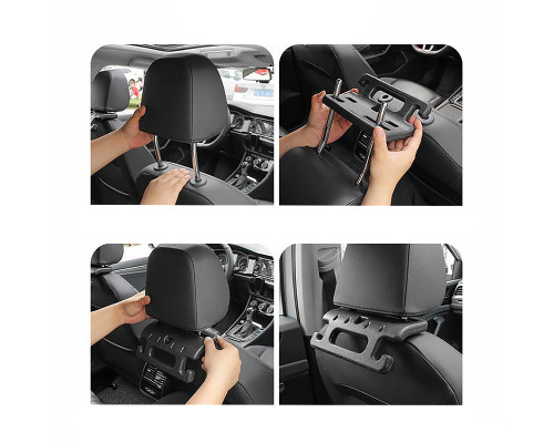 Автомобильная вешалка 11714Y01 для верхней одежды органайзер для сумок вещей с крючками пластиковый Black