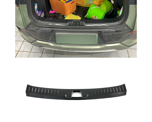 Защитная накладка на задний бампер для автомобиля BYD Atto 3 2022+ Yuan Plus из углеродного волокна