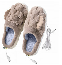 Домашние комнатные тапочки с подогревом A-232 USB c крыльями Beige