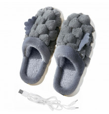 Домашние комнатные тапочки с подогревом A-232 USB c крыльями Gray