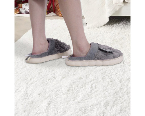 Домашние комнатные тапочки с подогревом A-232 USB c крыльями Gray