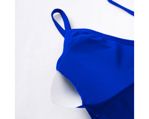 Бесшовный комплект женского белья в рубчик трусы и топ 1608# Синий M 70/75 ABC