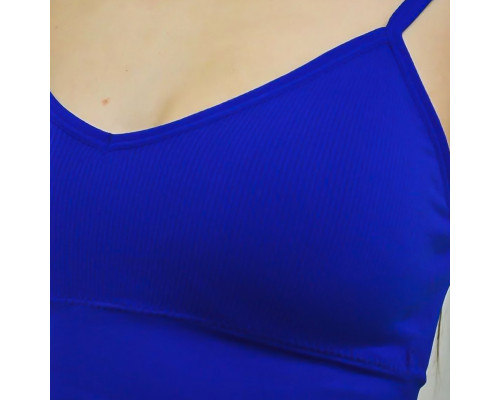 Бесшовный комплект женского белья в рубчик трусы и топ 1608# Синий XL 85 ABC