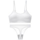 Бесшовный комплект женского белья в рубчик трусы и топ 6618# Белый L 80 ABC