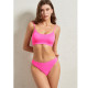 Бесшовный комплект женского белья в рубчик трусы и топ 6618# Розовый электрик L 80 ABC