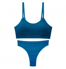 Бесшовный комплект женского белья в рубчик трусы и топ 6618# Туркус L 80 ABC