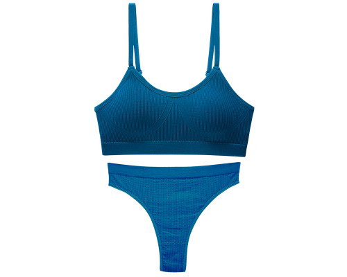 Бесшовный комплект женского белья в рубчик трусы и топ 6618# Туркус M 70/75 ABC