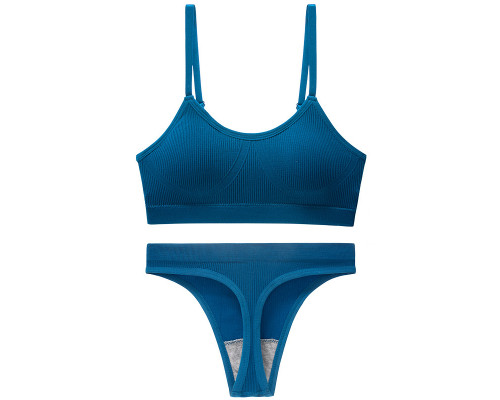 Бесшовный комплект женского белья в рубчик трусы и топ 6618# Туркус M 70/75 ABC