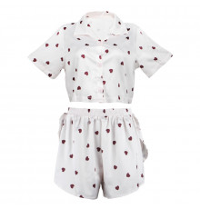 Женский комплект для дома и сна 2S5247B рубашка и шорты женская пижама белая с сердечками S