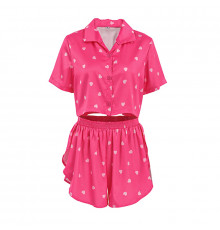 Женский комплект для дома и сна 2S5247B рубашка и шорты женская пижама розовая с сердечками L