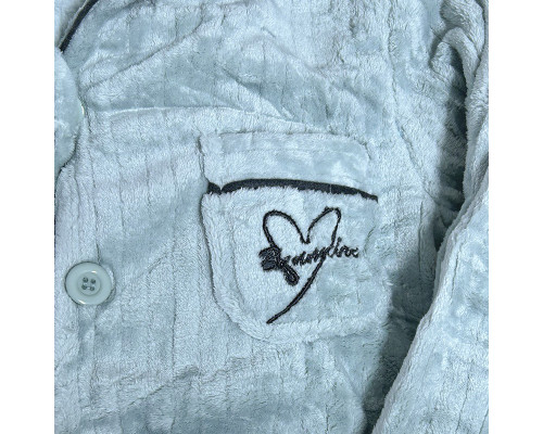 Комплект женской пижамы CK-507 Light Green рубашка с длинным рукавом и штанами теплая M