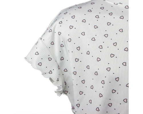 Женский комплект для дома и сна SM240426DHX6 футболка и шорты женская пижама белая с сердечками M