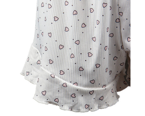 Женский комплект для дома и сна SM240426DHX6 футболка и шорты женская пижама белая с сердечками S