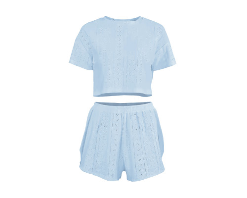 Женский комплект для дома и сна SM24107A футболка и шорты женская пижама Blue M