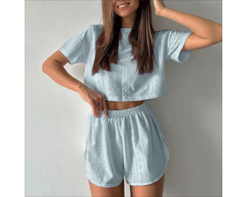 Женский комплект для дома и сна SM24107A футболка и шорты женская пижама Blue S