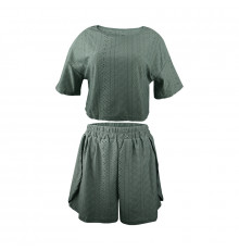 Женский комплект для дома и сна SM24107A футболка и шорты женская пижама Green M