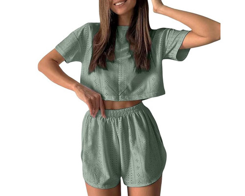 Женский комплект для дома и сна SM24107A футболка и шорты женская пижама Green S