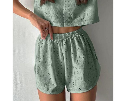 Женский комплект для дома и сна SM24107A футболка и шорты женская пижама Green S