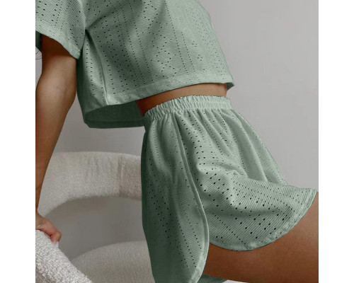 Женский комплект для дома и сна SM24107A футболка и шорты женская пижама Green S