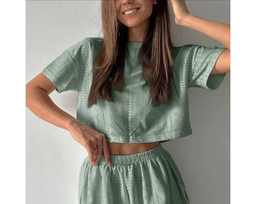 Женский комплект для дома и сна SM24107A футболка и шорты женская пижама Green XL