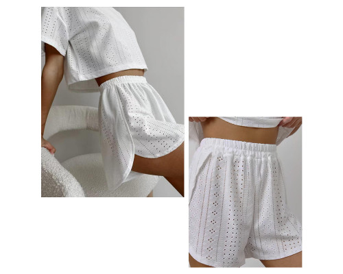 Женский комплект для дома и сна SM24107A футболка и шорты женская пижама White L