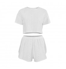 Женский комплект для дома и сна SM24107A футболка и шорты женская пижама White M
