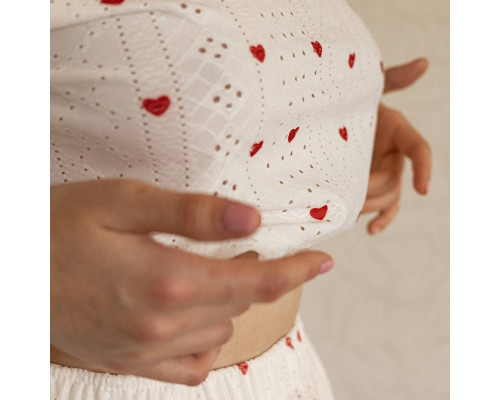 Женский комплект для дома и сна SM24107AYH футболка и шорты женская пижама белая с красными сердечками XL