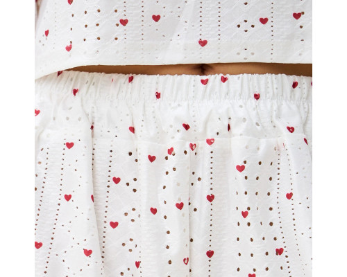 Женский комплект для дома и сна SM24107AYH футболка и шорты женская пижама белая с красными сердечками XL