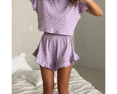 Женский комплект для дома и сна SM24302Y88DHX футболка и шорты женская пижама Purple L