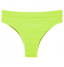 Женские бесшовные трусики бразилианы в рубчик A02# Неоновый Желтый L