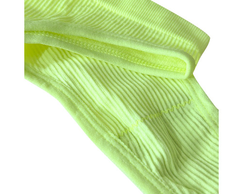 Женские бесшовные трусики бразилианы в рубчик A02# Неоновый Желтый XL