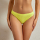 Женские бесшовные трусики стринги в рубчик A66# Неоновый Желтый XL