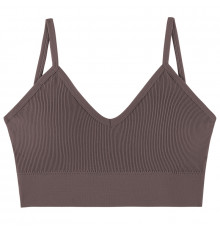 Топ женский в рубчик 08WX# с нерегулируемыми брителями съемные чашечки Коричневый XL 85 ABC