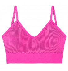 Топ женский в рубчик 08WX# с нерегулируемыми брителями съемные чашечки Розовый электрик XL 85 ABC