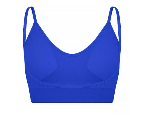 Топ женский в рубчик 08WX# с нерегулируемыми брителями съемные чашечки Синий M 70/75 ABC