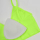 Топ женский в рубчик 08WX# с нерегулируемыми брителями съемные чашечки Яркий Лайм L 80 ABC